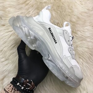 Кросівки Balenciaga Triple S Clear Sole White Grey, кросівки Баленсіага тріпл с, кросівки баленсіяга