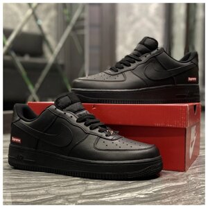 Кросівки Nike Air Force 1 Low Supreme Black, кросівки Nike Air Pors Supim, Nike Air Force 1 Supreme