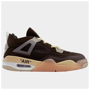 Кросівки Nike Air Jordan 4 Off-White Brown Beige Retro коричневі кросівки найк аїр джордан 4 офф вайт ретро