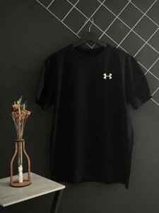 Чоловіча футболка Under Armour бавовняна чорна / футболка Андер Армор чорного кольору