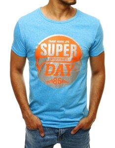 Чоловіча блакитна футболка "Super day 86"