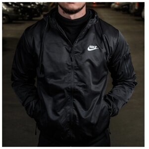 Мужская куртка Nike, черная осенняя / весенняя ветровка найк