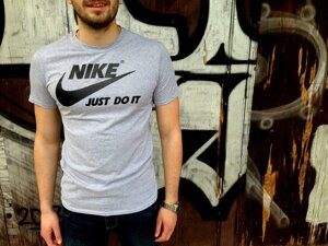 Чоловіча меланжа T -сорочка з друком "nike просто зробіть це"