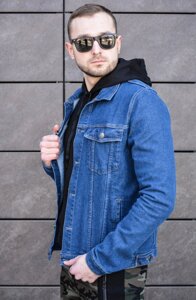 Мужская синяя джинсовая куртка "Harley Davidson"