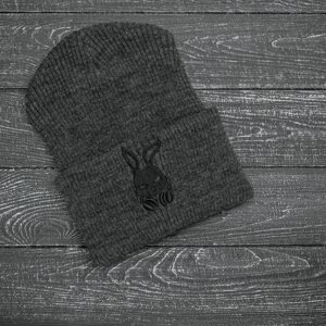 Чоловіча | Жіноча шапка сіра, зимова bunny logo