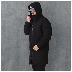 Чоловіча довга зимова куртка ASOS на пуху, тепла чорна курточка на зиму Асос