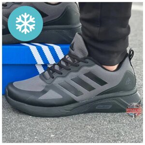 Чоловічі єврозимні кросівки Adidas Cloudfoam Termo Grey Black Термо, сірі кросівки Адідас клауд фоам