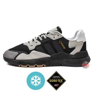 Чоловічі єврозимні кросівки Adidas Nite Jogger Gore-Tex Termo Black Grey кросівки адідас найт джогер гортекс