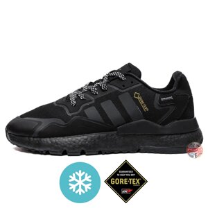 Чоловічі єврозимні кросівки Adidas Nite Jogger Gore-Tex Termo Black, кросівки адідас найт джоггер гортекс