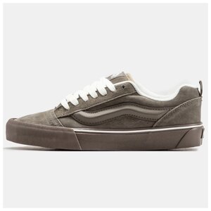 Чоловічі кеди Vans KNU Skool Brown White весна-осінь, коричневі замшеві кросівки ванс кну вилиць