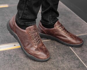 Чоловічі коричневі кросівки з натуральної шкіри, чоловічі корічневі кросівки з натуральної шкірі