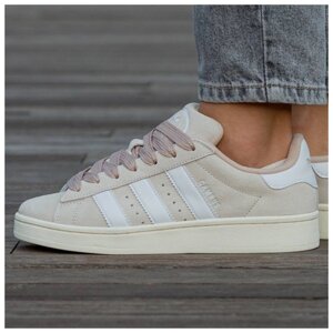 Чоловічі кросівки Adidas Campus 00s Beige White, бежеві замшеві кросівки Адідас кампус