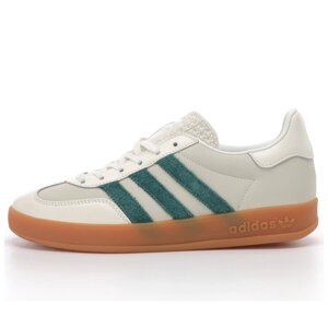 Чоловічі кросівки Adidas Gazelle Indoor Grey Green, сірі шкіряні кросівки Адідас газелі індор