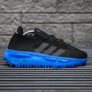 Чоловічі кросівки Adidas NMD S1 Edition Black Blue, чорні кросівки адідас нмд с1 едішн сині