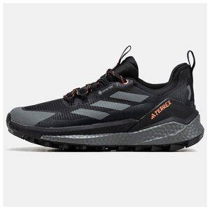 Чоловічі кросівки Adidas Terrex Free Hiker 2.0 Gore-Tex Termo Black Grey Orange, чорні адідас терекс гортекс