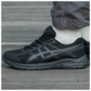 Чоловічі кросівки Asics Gel-Connected 4 All Black, чорні шкіряні кросівки асікс гель коннектед 4