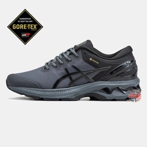 Чоловічі кросівки Asics Gel-Kayano 27 Gore-Tex GTX Grey Black, сірі кросівки асикс гель каяно 27 гортекс