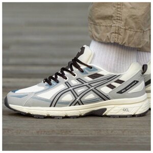 Чоловічі кросівки Asics Gel Venture 6 White Grey Black, сірі шкіряні кросівки асікс гель вентурі 6