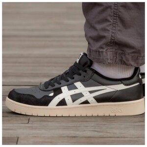 Чоловічі кросівки Asics Japan S Black Beige, чорні шкіряні кросівки асікс джапа з