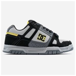 Чоловічі кросівки DC Shoes Stag Grey Black Yellow, чорно-сірі замшеві кросівки дс стаг