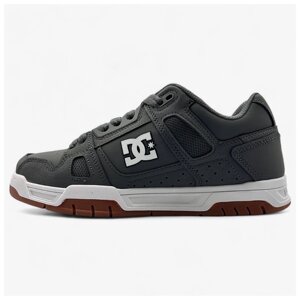 Чоловічі кросівки DC Shoes Stag Grey, сірі шкіряні кросівки дс стаг