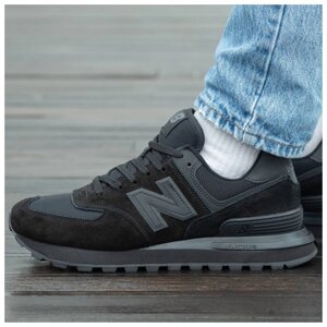 Чоловічі кросівки New Balance 574 Legacy Total Black чорні замшеві кросівки Нью-Беланс 574 беленс NB 574 нб