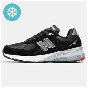 Чоловічі кросівки New Balance 990 Gore-Tex Termo Black Grey, чорні замшеві кросівки Нью-Беланс 990 гортекс