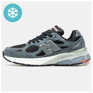 Чоловічі кросівки New Balance 990 Gore-Tex Termo Grey Black, сірі замшеві кросівки Нью-Беланс 990 гортекс