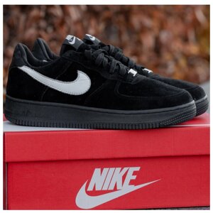 Чоловічі кросівки Nike Air Force 1 '07, чорні замшеві кросівки найк аїр форс 1 07