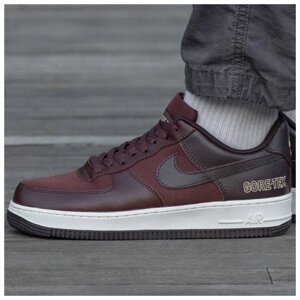 Чоловічі кросівки Nike Air Force 1 Low Gore-Tex Brown, коричневі шкіряні кросівки найк аїр форс лов гортекс