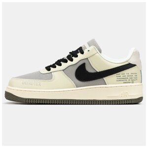 Чоловічі кросівки Nike Air Force 1 Low Gore-Tex GTX Grey Beige, шкіряні кросівки найк аїр форс 1 лов гортекс