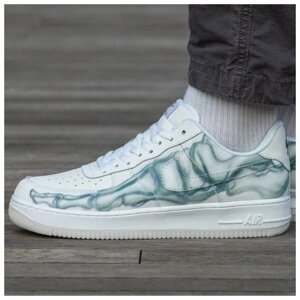 Чоловічі кросівки Nike Air Force 1 Low Skeleton QS White, білі шкіряні кросівки найк аїр форс 1 лов скелетон