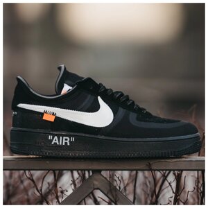 Чоловічі кросівки Nike Air Force 1 Low x Off-White Black, чорні кросівки найк аїр форс офф вайт лов