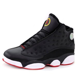 Чоловічі кросівки Nike Air Jordan 13 Чорні білі, чорні шкіряні кросівки Nike Air Jordan 13