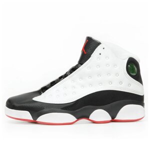 Чоловічі кросівки Nike Air Jordan 13 білий чорний, чорно -білий шкіряний кросівки Nike Air Jordan 13