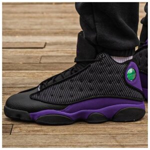 Чоловічі кросівки Nike Air Jordan 13 XIII Retro Black Purple, чорні шкіряні кросівки найк аїр джордан 13