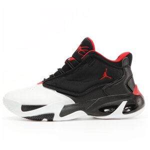 Чоловічі кросівки Nike Air Jordan Max Aura 4 White Black Red чорно-білі шкіряні кросівки джордан макс аура 4