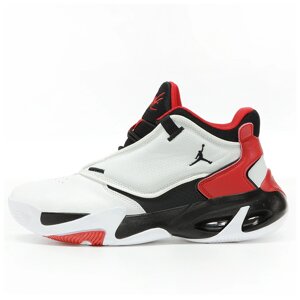 Чоловічі кросівки Nike Air Jordan Max Aura 4 White Red Black, білі шкіряні кросівки найк джордан макс аура 4
