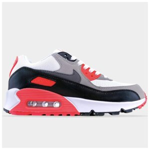 Чоловічі кросівки Nike Air Max 90 White Black Grey Red, кросівки найк аїр макс 90