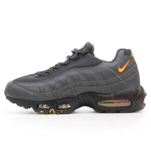 Чоловічі кросівки Nike Air Max 95 Grey Black Orange FZ4626-001, шкіряні кросівки найк аїр макс 95 сірі