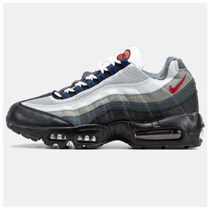 Чоловічі кросівки Nike Air Max 95 Grey White Black, шкіряні кросівки найк аїр макс 95