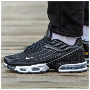 Чоловічі кросівки Nike Air Max TN Plus 3 LTR Black White, чорні кросівки найк аїр макс тн плюс III