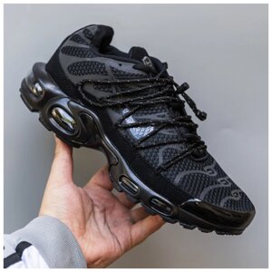 Чоловічі кросівки Nike Air Max TN Plus Black Lace toggle, чорні кросівки найк аір макс тн плюс