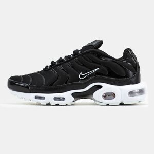 Чоловічі кросівки Nike Air Max TN Plus Black White, чорно-білі шкіряні кросівки найк аїр макс тн плюс чорні