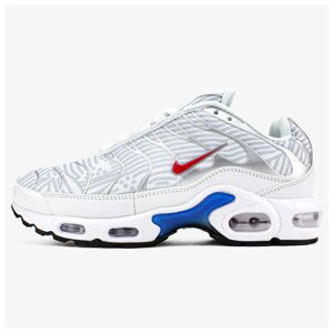 Чоловічі кросівки Nike Air Max TN Plus White University Red (GS), білі кросівки найк аїр макс тн плюс