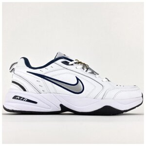 Чоловічі кросівки Nike Air Monarch IV білий синій, білі шкіряні кросівки Nike Air Monarch 4