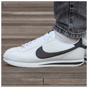 Чоловічі кросівки Nike Cortez White Black весна-осінь, чорно-білі шкіряні кросівки найк кортез