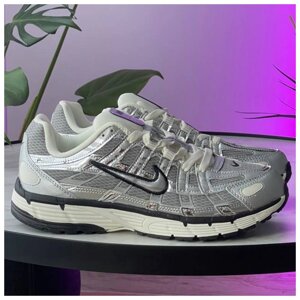 Чоловічі кросівки Nike P-6000 Metallic CN0149-001, сріблясті шкіряні кросівки найк P-6000