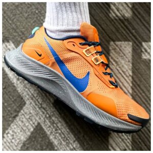 Чоловічі кросівки Nike Pegasus Trail 3 Orange Blue Grey, помаранчеві кросівки найк пегасус трейл 3