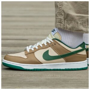 Чоловічі кросівки Nike SB Dunk Low Beige Green, бежеві шкіряні кросівки найк сб данк